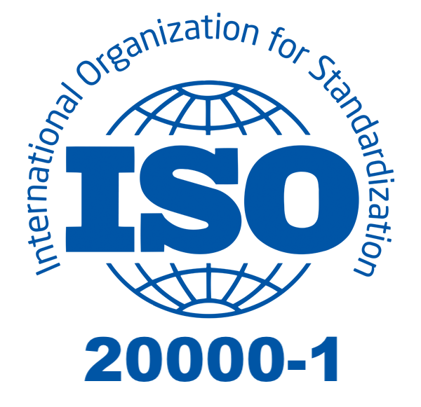 ISO/IEC 20000-1 IT Service Management System certification badge